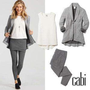 Cabi # 3856 Stone Gray M'leggings with Skirt Size Small
